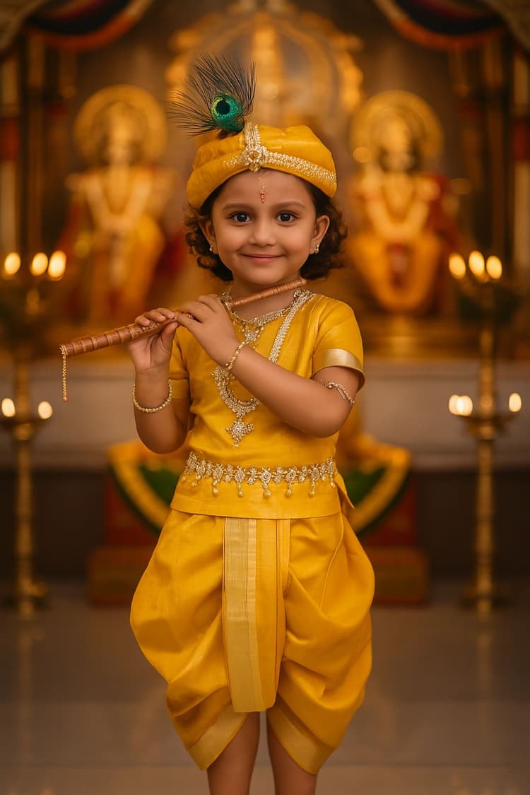 Unlock your creativity with our extensive collection of AI art prompts for Lord Krishna. Whether you're looking to generate a realistic Lord Krishna 3D image, a cinematic Krishna wallpaper for your devices, or a devotional Radha Krishna AI image, our meticulously crafted prompts are your perfect starting point. Our library is designed to help you create stunning visuals, from scenes of Bal Krishna to epic moments from the Mahabharata